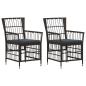 Preview: ARDEBO.de - Gartenst?hle 2 stk. Schwarz PE Rattan, Stahl und Polyesterstoff