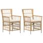 Preview: Gartenst?hle 2 stk. Natur PE Rattan, Stahl und Polyesterstoff