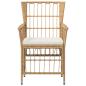 Preview: Gartenst?hle 2 stk. Natur PE Rattan, Stahl und Polyesterstoff