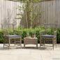 Preview: ARDEBO.de - Gartenst?hle 2 stk. Grau PE Rattan, Stahl und Polyesterstoff