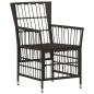 Preview: Gartenst?hle 4 stk. Schwarz PE Rattan, Stahl und Polyesterstoff