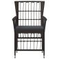 Preview: Gartenst?hle 4 stk. Schwarz PE Rattan, Stahl und Polyesterstoff