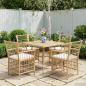 Preview: ARDEBO.de - Gartenst?hle 4 stk. Natur PE Rattan, Stahl und Polyesterstoff