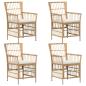 Preview: Gartenst?hle 4 stk. Natur PE Rattan, Stahl und Polyesterstoff