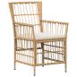Preview: Gartenst?hle 4 stk. Natur PE Rattan, Stahl und Polyesterstoff