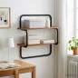 Preview: ARDEBO.de - 2-stufiges Wandregal Altholz 80 x 24,5 x 61 cm Holzwerkstoff