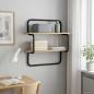Preview: ARDEBO.de - 2-stufiges Wandregal Sonoma-Eiche 60 x 24,5 x 61 cm