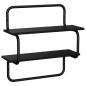 Preview: 2-stufiges Wandregal Schwarz Eichen-Optik 40 x 24,5 x 61 cm