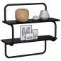 Preview: 2-stufiges Wandregal Schwarz Eichen-Optik 40 x 24,5 x 61 cm