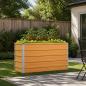 Preview: ARDEBO.de - Hochbeet im Garten Holz Natur 100 x 40 x 55 cm Stahl