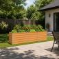 Preview: ARDEBO.de - Hochbeet im Garten Holz Natur 242 x 40 x 55 cm Stahl