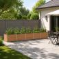 Preview: ARDEBO.de - Hochbeet im Garten Holz Braun 400 x 80 x 55 cm Stahl