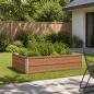 Preview: ARDEBO.de - Hochbeet im Garten Holz Braun 100 x 80 x 24 cm Stahl