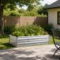 Preview: ARDEBO.de - Hochbeet im Garten Verzinktes Silber 100 x 80 x 24 cm Stahl