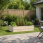 Preview: ARDEBO.de - Hochbeet im Garten Elfenbein 100 x 80 x 24 cm Stahl