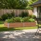 Preview: ARDEBO.de - Hochbeet im Garten Holz Braun 160 x 80 x 24 cm Stahl