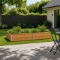 Preview: ARDEBO.de - Hochbeet im Garten Holz Natur 160 x 80 x 24 cm Stahl