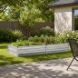 Preview: ARDEBO.de - Hochbeet im Garten Silber 160 x 80 x 24 cm verzinkt
