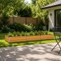 Preview: ARDEBO.de - Hochbeet im Garten Holz Natur 240 x 80 x 24 cm Stahl