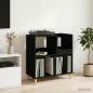 Preview: ARDEBO.de - Plattenspieler Stand Schwarz Eichen-Optik 82 x 39,5 x 82,5 cm