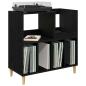 Preview: Plattenspieler Stand Schwarz Eichen-Optik 82 x 39,5 x 82,5 cm