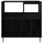 Preview: Plattenspieler Stand Schwarz Eichen-Optik 82 x 39,5 x 82,5 cm