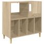 Preview: Plattenspieler Stand Sonoma-Eiche 82 x 39,5 x 82,5 cm