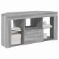 Preview: Eck-LED-TV-Schrank 100 x 40 x 50 cm Graues Sonoma Holzwerkstoff