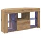 Preview: Eck-LED-TV-Schrank 100 x 40 x 50 cm Artisan-Eiche Holzwerkstoff