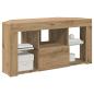 Preview: Eck-LED-TV-Schrank 100 x 40 x 50 cm Artisan-Eiche Holzwerkstoff
