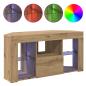 Preview: Eck-LED-TV-Schrank 100 x 40 x 50 cm Artisan-Eiche Holzwerkstoff