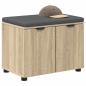 Preview: Flurbank mit Kissen mit Regal Sonoma-Eiche 60 x 38 x 46 cm