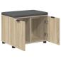Preview: Flurbank mit Kissen mit Regal Sonoma-Eiche 60 x 38 x 46 cm