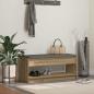 Preview: ARDEBO.de - Schuhbank mit Kissen Artisan-Eiche 103 x 38 x 45 cm
