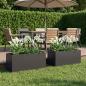 Preview: ARDEBO.de - Garten-Pflanzgefäß 2 stk. Schwarz 100 x 40 x 40 cm