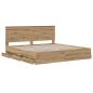 Preview: Bed Frame with Storage and Headboard Artisan Oak 180 x 200 cm