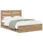 Preview: Bed Frame with Storage and Headboard Artisan Oak 160 x 200 cm