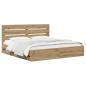 Preview: Bed Frame with Storage and Headboard Artisan Oak 180 x 200 cm