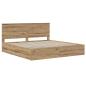 Preview: Bed Frame with Storage and Headboard Artisan Oak 180 x 200 cm