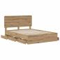 Preview: Bed Frame with Storage and Headboard Artisan Oak 120 x 200 cm