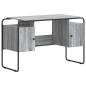 Preview: Schreibtisch mit Stauraum Sonoma-Grau 120 x 50,5 x 75,5 cm