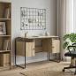 Preview: ARDEBO.de - Schreibtisch mit Stauraum Sonoma-Eiche 120 x 50,5 x 75,5 cm