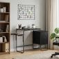 Preview: ARDEBO.de - Schreibtisch mit Stauraum Schwarz Eichen-Optik 120 x 50 x 75 cm