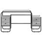 Preview: Schreibtisch mit Stauraum Sonoma-Grau 145 x 50 x 75 cm