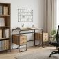 Preview: ARDEBO.de - Schreibtisch mit Stauraum Artisan-Eiche 145 x 50 x 75 cm