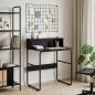 Preview: ARDEBO.de - Schreibtisch mit Stauraum Schwarz Eichen-Optik 60 x 50 x 91 cm