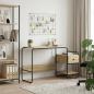 Preview: ARDEBO.de - Schreibtisch mit Stauraum Sonoma-Eiche 131,5 x 50 x 75,5 cm