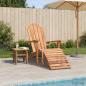 Preview: ARDEBO.de - Garten-Adirondack-Stuhl mit Fußstütze Natur Massivholz Teak
