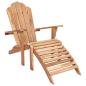 Preview: Garten-Adirondack-Stuhl mit Fußstütze Natur Massivholz Teak
