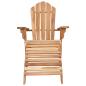 Preview: Garten-Adirondack-Stuhl mit Fußstütze Natur Massivholz Teak